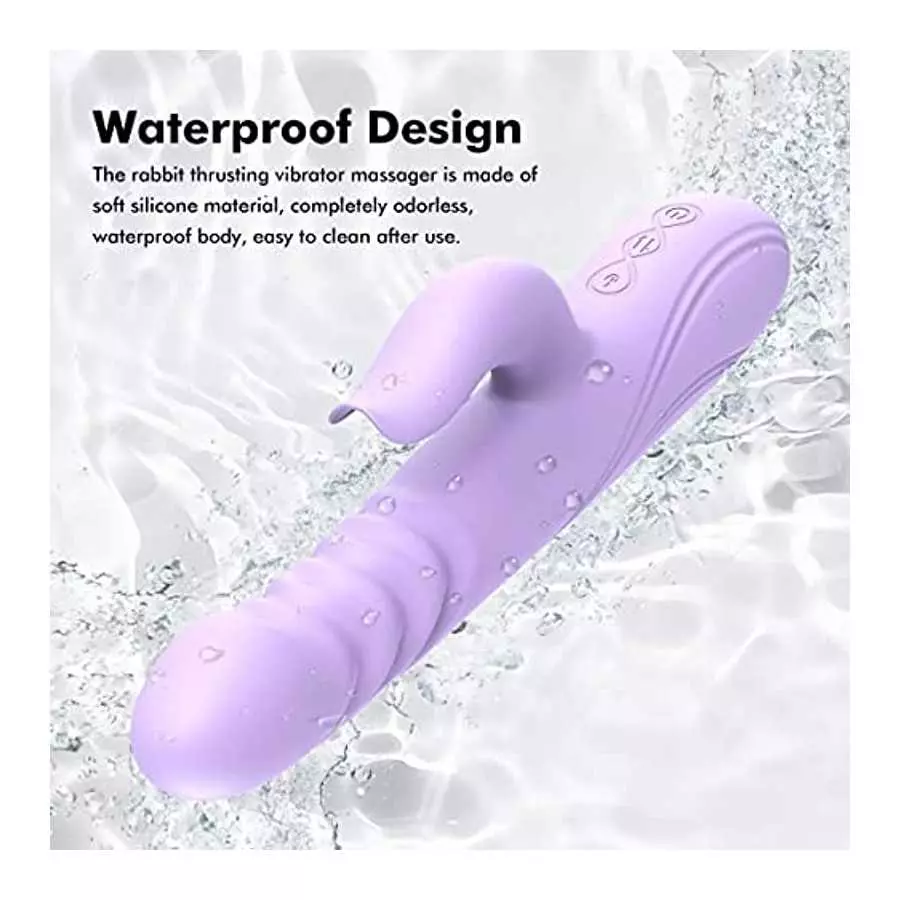Thrusting Rabbit Vibrator Dildo for Women, Vibrator Clitoral Massage , AVVOLG G Spot Clitorals Stimulator, With 10 Vibration Mod
