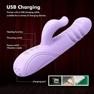 Thrusting Rabbit Vibrator Dildo for Women, Vibrator Clitoral Massage , AVVOLG G Spot Clitorals Stimulator, With 10 Vibration Mod Thrusting Rabbit Vibrator Dildo for Women, Vibrator Clitoral Massage , AVVOLG G Spot Clitorals Stimulator, With 10 Vibration Mod