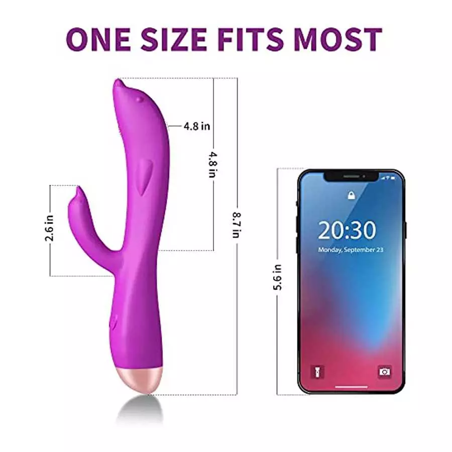 G Spot Clitoral Dolphin Silicone Vibrator, Dual Motor 7+3 Vibration Mode Vaginal Stimulator, Waterproof and Rechargeable Dildo R