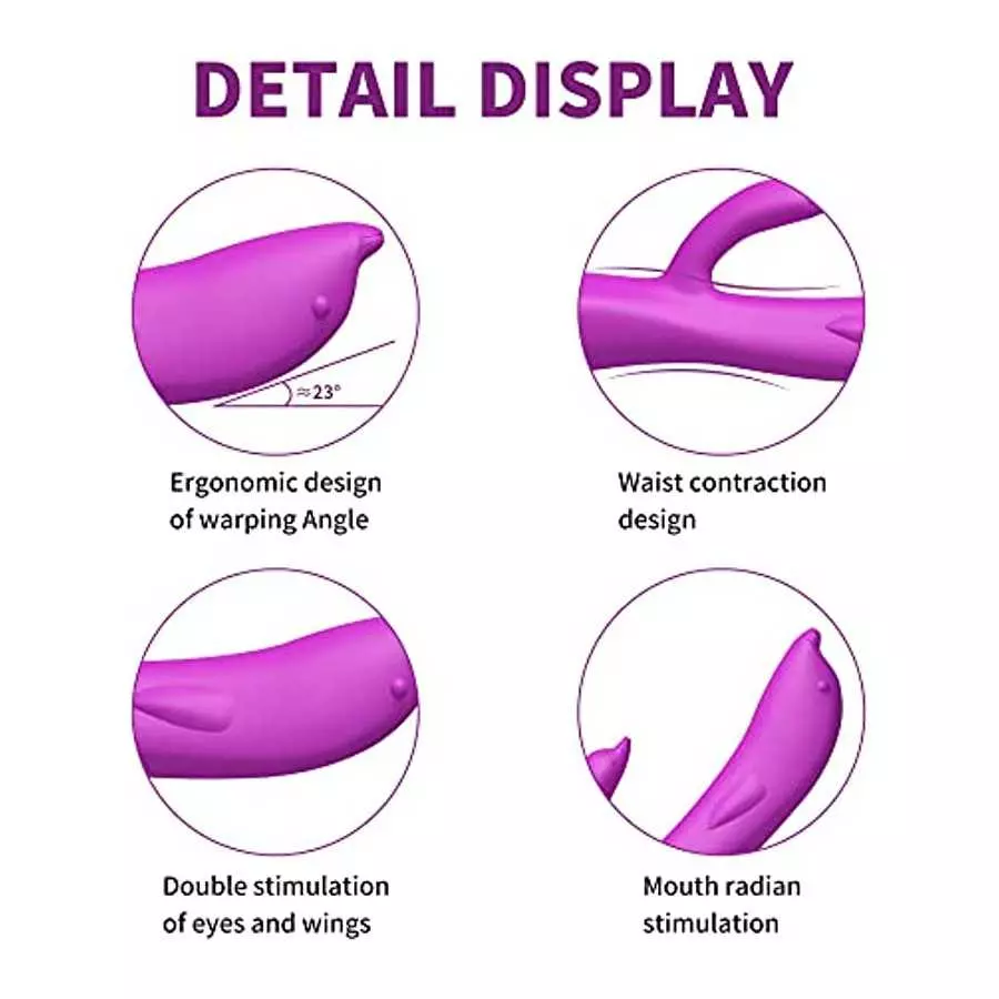 G Spot Clitoral Dolphin Silicone Vibrator, Dual Motor 7+3 Vibration Mode Vaginal Stimulator, Waterproof and Rechargeable Dildo R