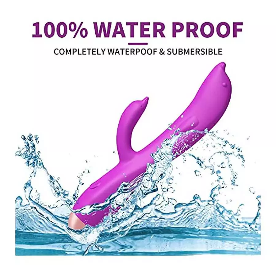 G Spot Clitoral Dolphin Silicone Vibrator, Dual Motor 7+3 Vibration Mode Vaginal Stimulator, Waterproof and Rechargeable Dildo R