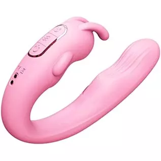 Rabbit G-Spot Dildo Vibrator Clitoris Stimulator with 10 Vibration Modes, Silicone Waterproof Powerful Vaginal Anal Maturbation 