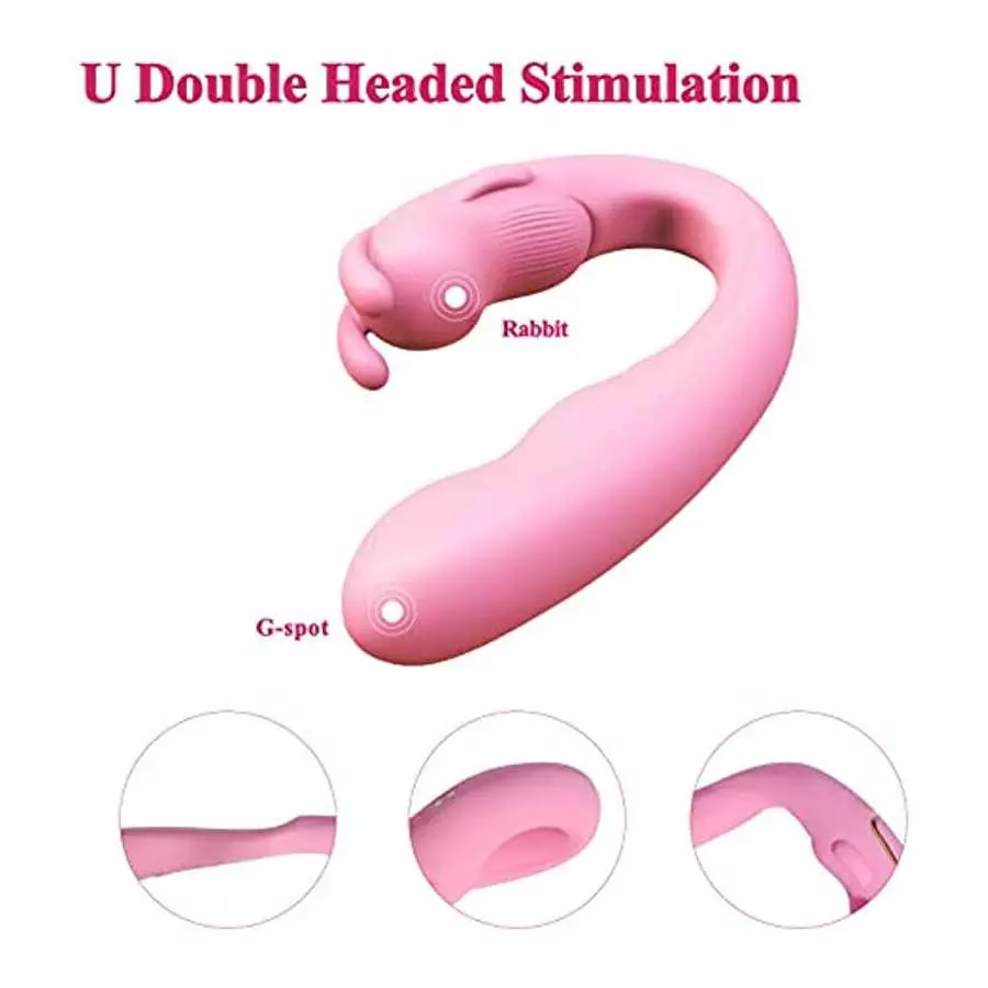 Rabbit G-Spot Dildo Vibrator Clitoris Stimulator with 10 Vibration Modes, Silicone Waterproof Powerful Vaginal Anal Maturbation 