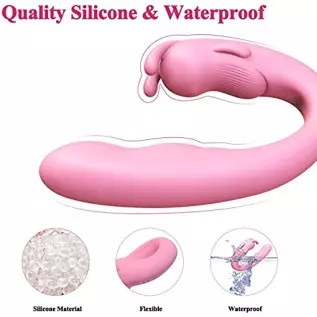 Rabbit G-Spot Dildo Vibrator Clitoris Stimulator with 10 Vibration Modes, Silicone Waterproof Powerful Vaginal Anal Maturbation 