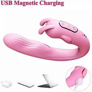 Rabbit G-Spot Dildo Vibrator Clitoris Stimulator with 10 Vibration Modes, Silicone Waterproof Powerful Vaginal Anal Maturbation 