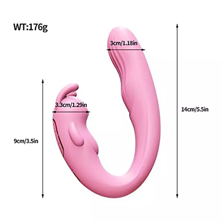 Rabbit G-Spot Dildo Vibrator Clitoris Stimulator with 10 Vibration Modes, Silicone Waterproof Powerful Vaginal Anal Maturbation 