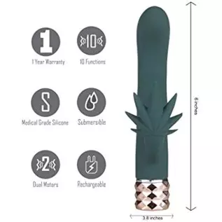 KUSHA Crystal Gems USB Rechargeable 10-Function G-SPOT Rabbit-Style Vibrator - Gray KUSHA Crystal Gems USB Rechargeable 10-Function G-SPOT Rabbit-Style Vibrator - Gray