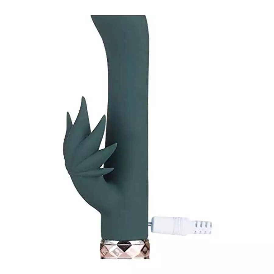 KUSHA Crystal Gems USB Rechargeable 10-Function G-SPOT Rabbit-Style Vibrator - Gray