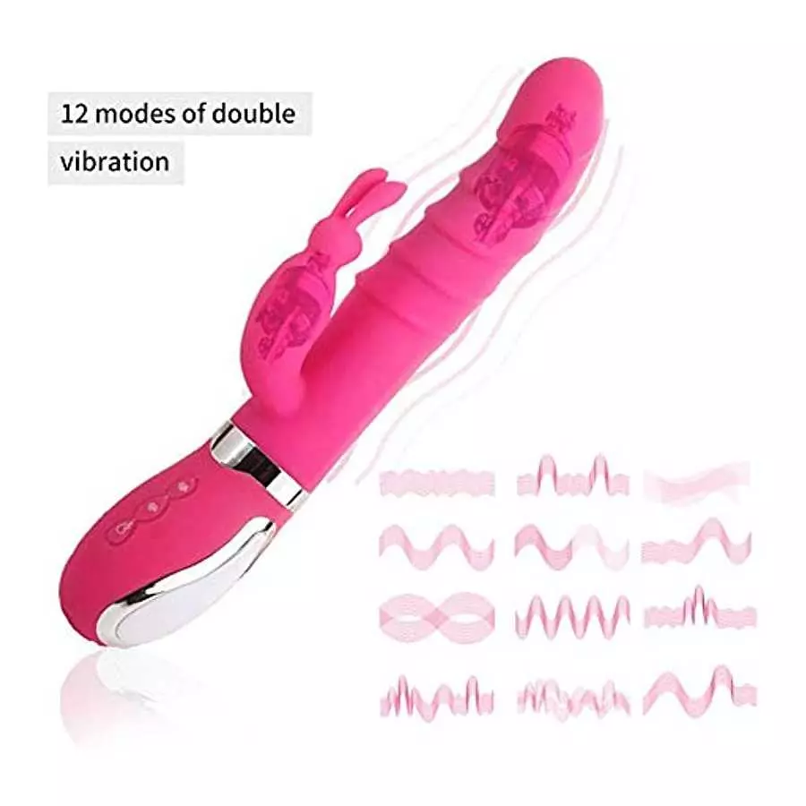 Affordable and Multi-Functional Beaded Thrusting Rabbit Vibrator Triple Action G Spot , 10 Patterns, Waterproof & Rechargeable S