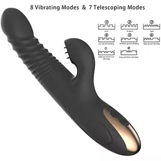 Portable USB Rechargeable Rabbit Vibrator Sex Toys for Women, Sexual Vibrating Dildo Wand Massager with 8 Vibration Modes