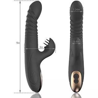 Portable USB Rechargeable Rabbit Vibrator Sex Toys for Women, Sexual Vibrating Dildo Wand Massager with 8 Vibration Modes