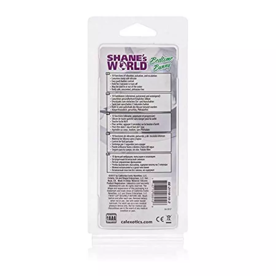 CalExotics Shane’s World Bedtime Bunny - Waterproof Bullet Vibrator - Adult Toys for Couples - Pocket Vibrator with Rabbit Tip -