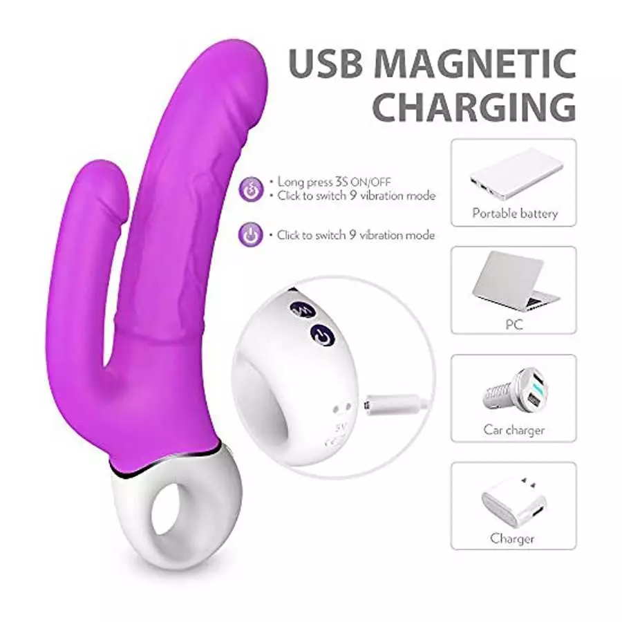 J·muid G Spot Vibrator, Simulate The Real Texture of A Dildo , Soft Silicone Powerful Vibrating Massagers for Clitoral Vagina an