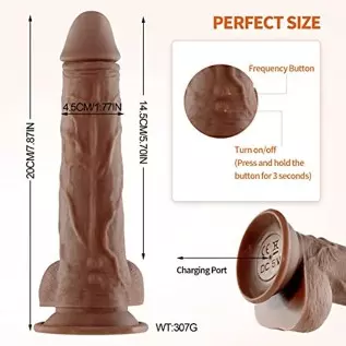 Realistic Vibrating Dildo with Strong Suction Cup, Silicone Dildo Vibrator Adult Sex Toy G-Spot Vibrator for Women Vagina Men An