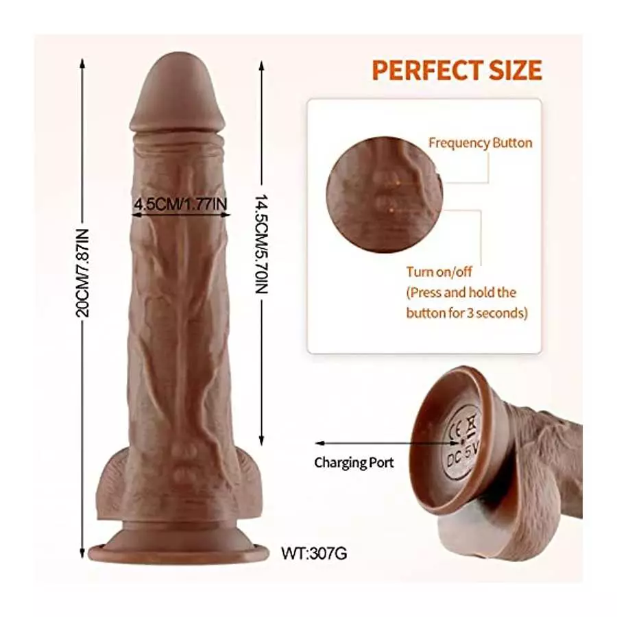 Realistic Vibrating Dildo with Strong Suction Cup, Silicone Dildo Vibrator Adult Sex Toy G-Spot Vibrator for Women Vagina Men An