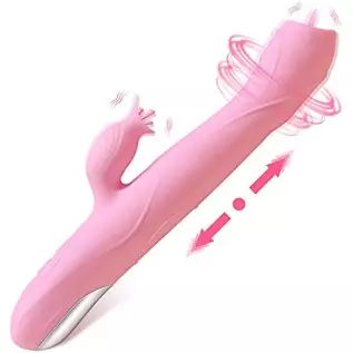 Thrusting Dildo Rabbit G Spot Vibrators Sex Toys for Woman, Adult Sensory Toy G Spot Sex Toy with 3 Telescopic & 7 Vibration Mod