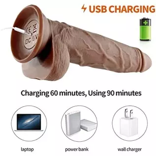 Realistic Vibrating Dildo with Strong Suction Cup, Silicone Dildo Vibrator Adult Sex Toy G-Spot Vibrator for Women Vagina Men An