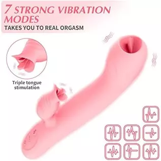 Thrusting Dildo Rabbit G Spot Vibrators Sex Toys for Woman, Adult Sensory Toy G Spot Sex Toy with 3 Telescopic & 7 Vibration Mod