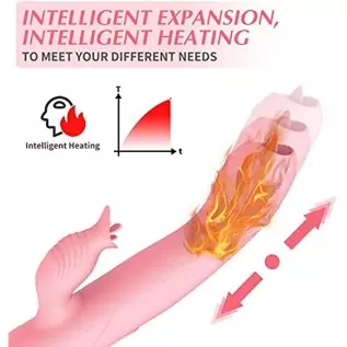 Thrusting Dildo Rabbit G Spot Vibrators Sex Toys for Woman, Adult Sensory Toy G Spot Sex Toy with 3 Telescopic & 7 Vibration Mod