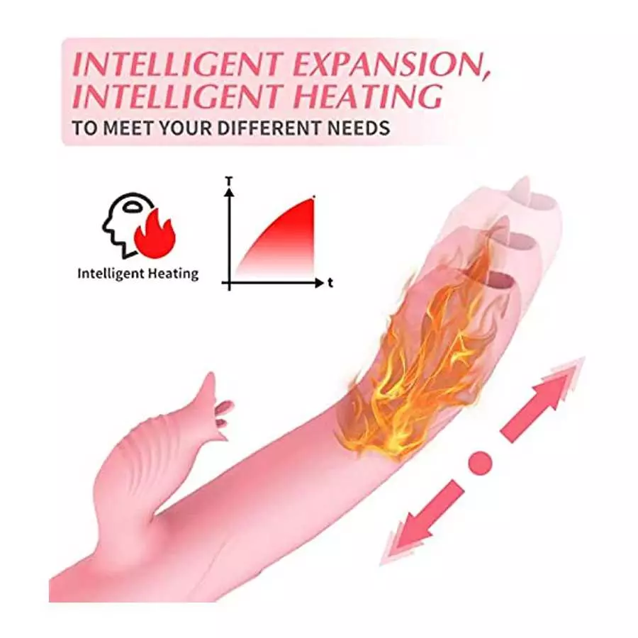 Thrusting Dildo Rabbit G Spot Vibrators Sex Toys for Woman, Adult Sensory Toy G Spot Sex Toy with 3 Telescopic & 7 Vibration Mod