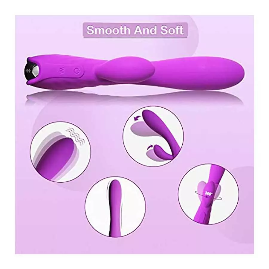 Rabbit Vibrator for G Spot Clitoral Dual Stimulation, Vibrating Dildos 9*9 Powerful Vibrations for Women, Waterproof and Recharg