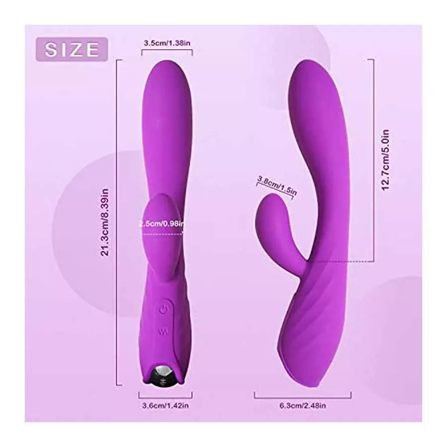 Rabbit Vibrator for G Spot Clitoral Dual Stimulation, Vibrating Dildos 9*9 Powerful Vibrations for Women, Waterproof and Recharg