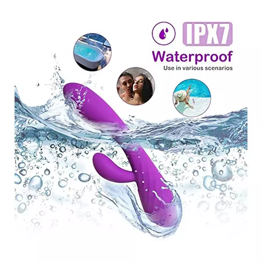 Rabbit Vibrator for G Spot Clitoral Dual Stimulation, Vibrating Dildos 9*9 Powerful Vibrations for Women, Waterproof and Recharg