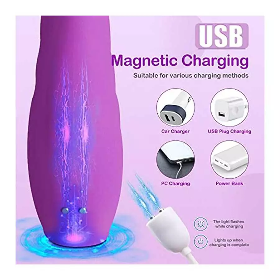 Rabbit Vibrator for G Spot Clitoral Dual Stimulation, Vibrating Dildos 9*9 Powerful Vibrations for Women, Waterproof and Recharg