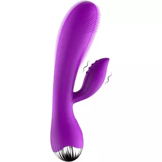 PUWCBZE G-Spot Dildo Rabbit Vibrator with 10 Vibration Modes, Clitoris Stimulator Dual Motor Massager Vaginal Anal Soft Silicone