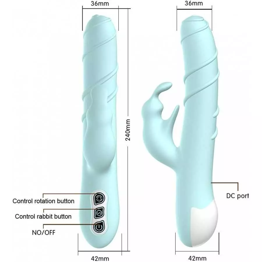 G Spotstimulator Rabbit Massager- Oilei Khalifa - Quiet - Clitoral Stimulator - Rotational - Vibrator Vibradorsez para Mujer (Pu