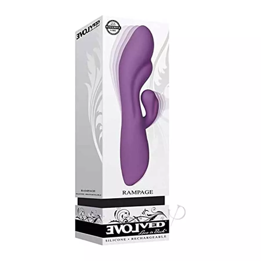 Rampage Powerful Thick Dual Silicone Rechargeable Rabbit Vibrator Purple Rampage Powerful Thick Dual Silicone Rechargeable Rabbit Vibrator Purple