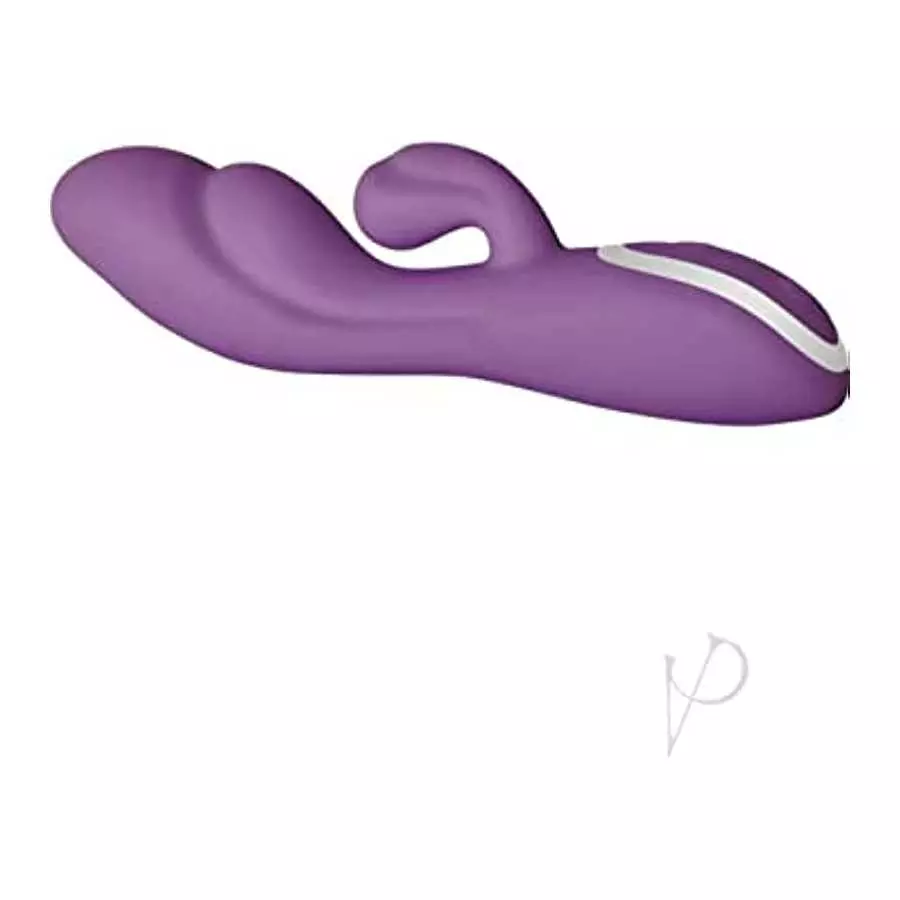 Rampage Powerful Thick Dual Silicone Rechargeable Rabbit Vibrator Purple