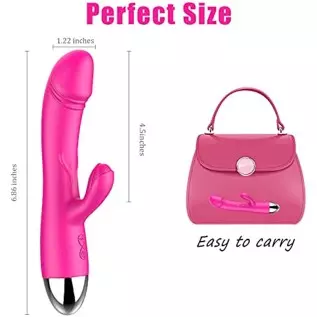 Rabbit Vibrator with Heating, 30 Powerful Vibrations G Spot Vibrator with Independent Clitoral Stimulator, Waterproof Rechargeab Rabbit Vibrator with Heating, 30 Powerful Vibrations G Spot Vibrator with Independent Clitoral Stimulator, Waterproof Rechargeab