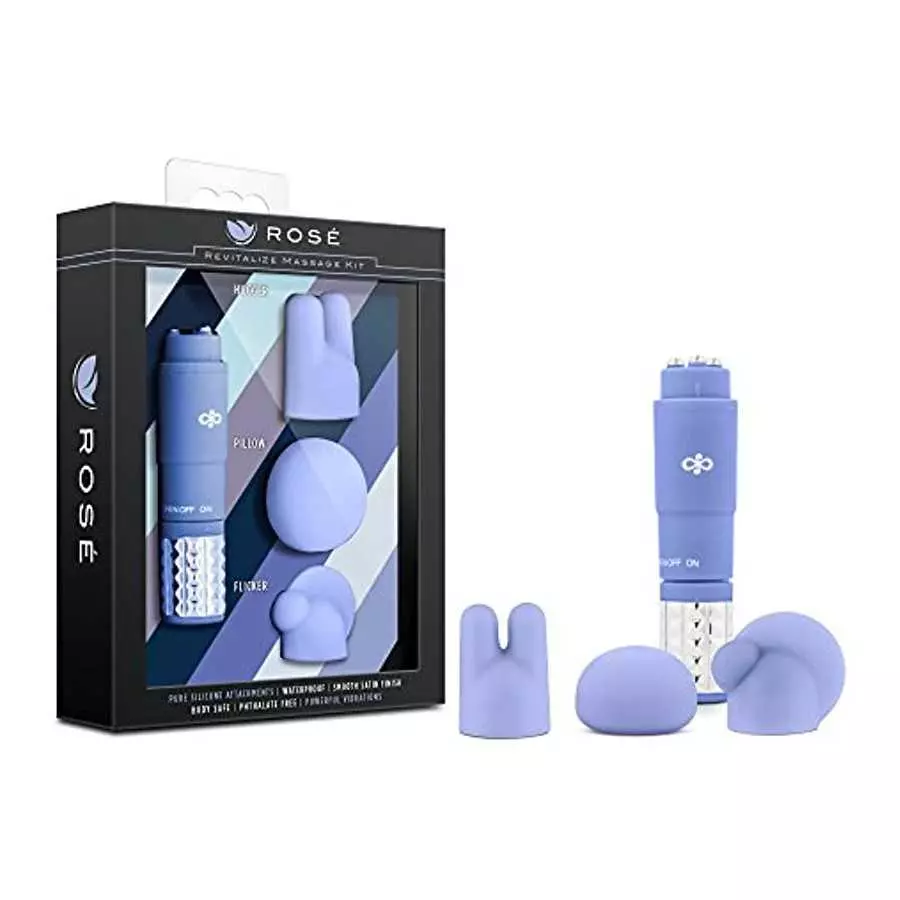 Rose Revitalize Massage Kit - Massager, Clitoral, External Massager Vibrator - 3 Ultrasilk Smooth Puria Silicone Attachments for Rose Revitalize Massage Kit - Massager, Clitoral, External Massager Vibrator - 3 Ultrasilk Smooth Puria Silicone Attachments for