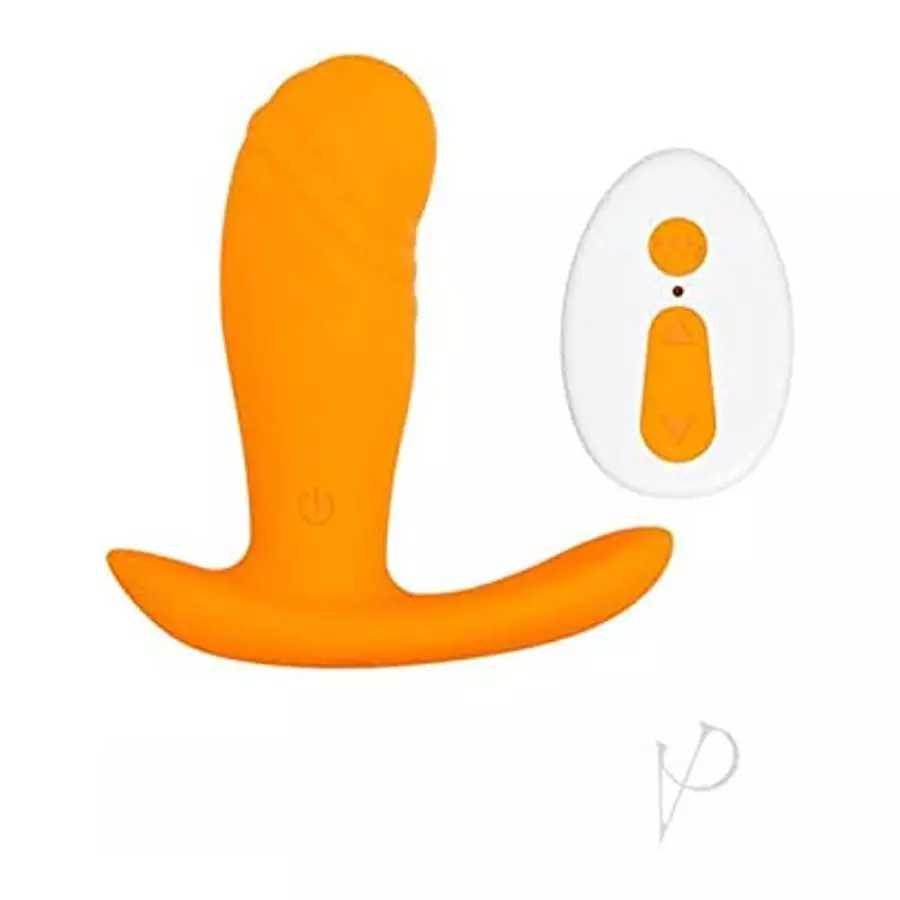 Evolved Love Is Back - Creamsicle - 12 Speeds & Functions Remote-Controlled Silicone Petite Phallic-Shaped Shaft - Rocker-Base D