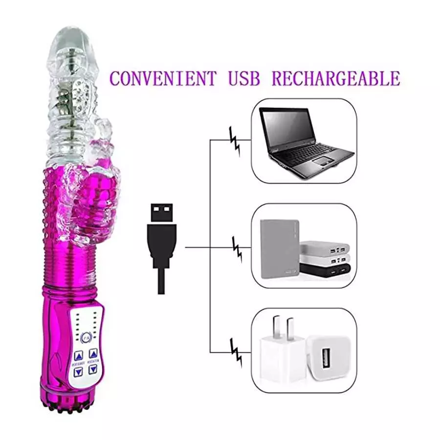 MASVSAM Realistic Rabbit Vibrator with 12 Powerful Vibrations for Adult Female，Women,Rechargeable and Waterproof Female Vibratin