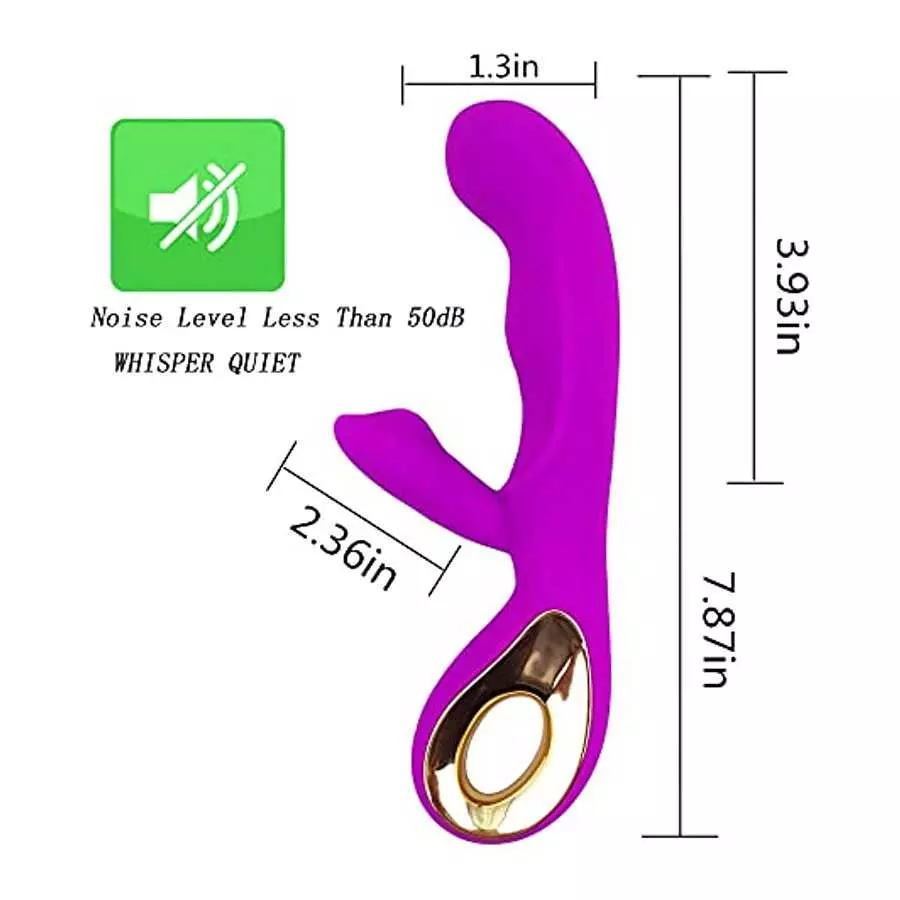 Leseox G-spot Rabbit Vibrator Dildo Adult Toys, Rechargeable Vibrating Massager for Clitoris Nipples Vagina Stimulation, 10 Powe