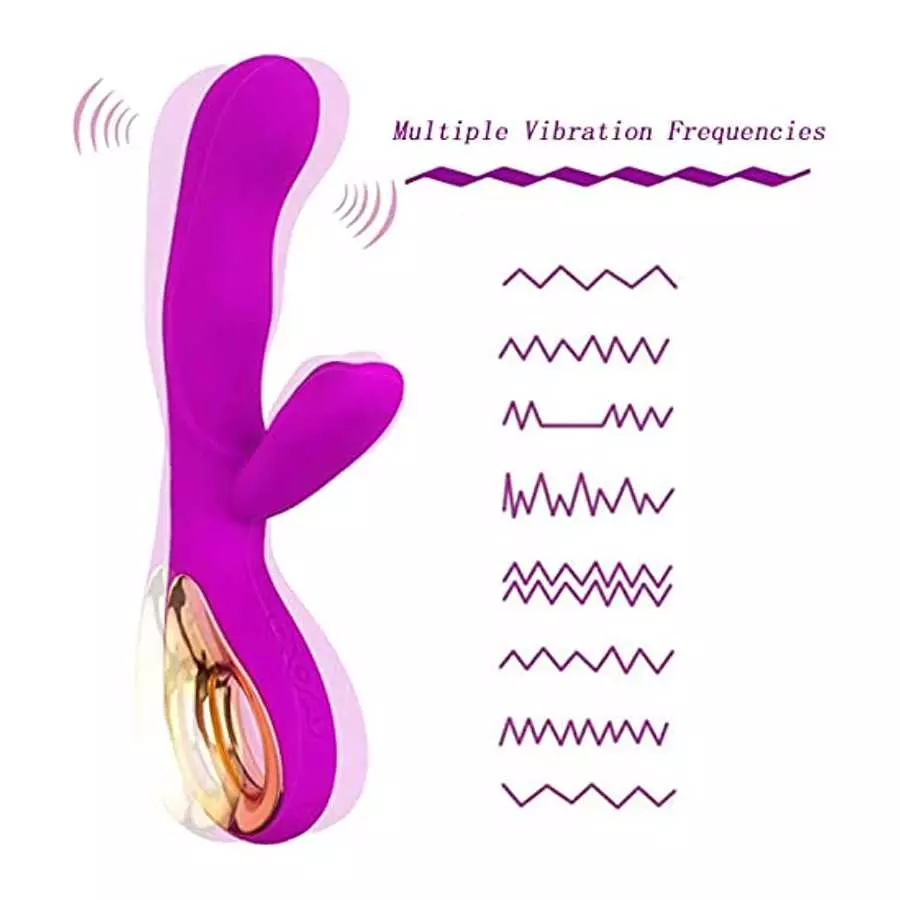 Leseox G-spot Rabbit Vibrator Dildo Adult Toys, Rechargeable Vibrating Massager for Clitoris Nipples Vagina Stimulation, 10 Powe