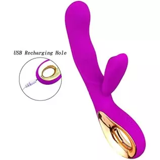Leseox G-spot Rabbit Vibrator Dildo Adult Toys, Rechargeable Vibrating Massager for Clitoris Nipples Vagina Stimulation, 10 Powe Leseox G-spot Rabbit Vibrator Dildo Adult Toys, Rechargeable Vibrating Massager for Clitoris Nipples Vagina Stimulation, 10 Powe
