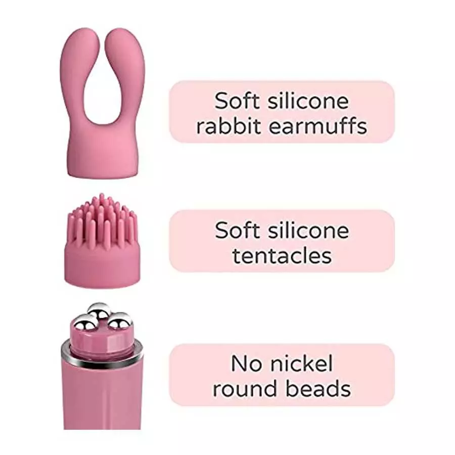 LoveTime Rabbit Vibrator with 3 Head Attachments for Clitoris Stimulation, 10 Vibration Modes Waterproof Rechargeable Massage fo
