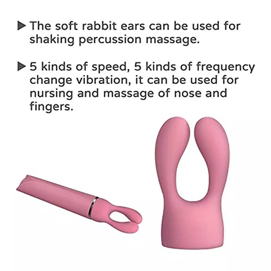 LoveTime Rabbit Vibrator with 3 Head Attachments for Clitoris Stimulation, 10 Vibration Modes Waterproof Rechargeable Massage fo