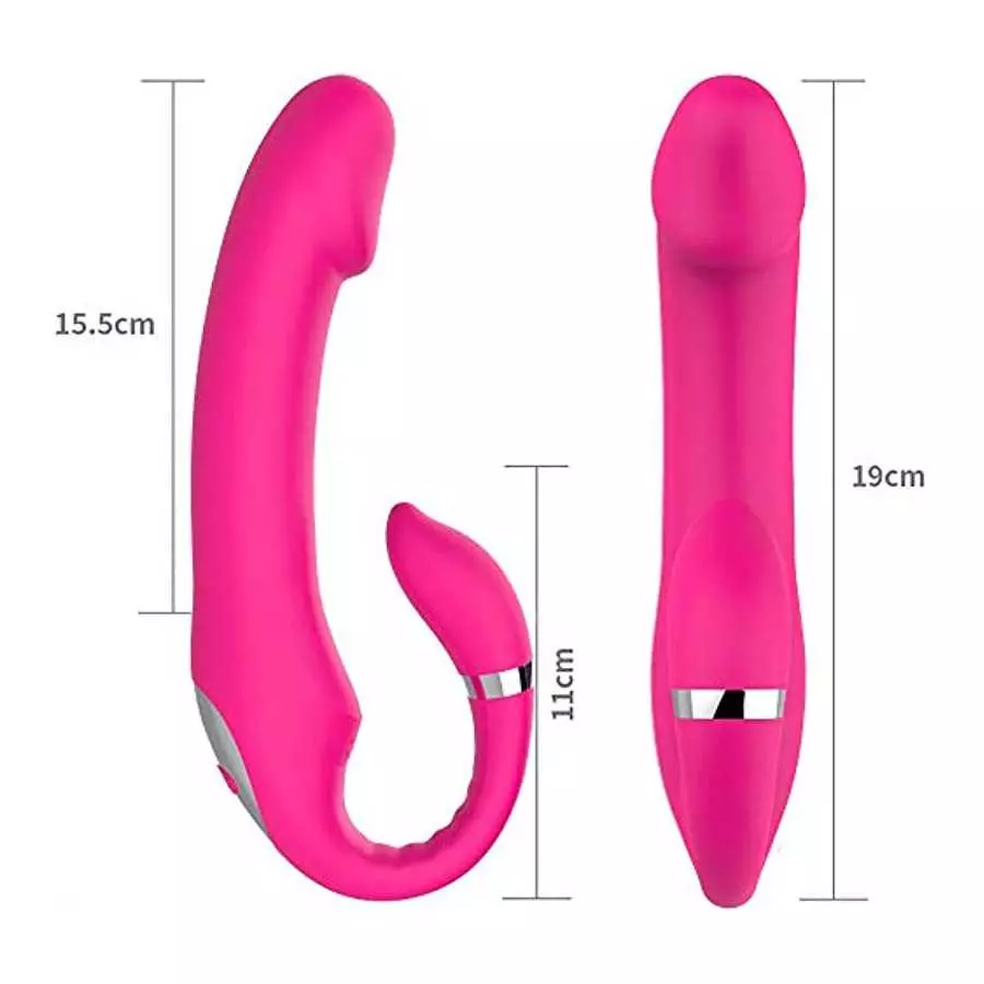 Btrenea Strap Dildo Vibrator Adult Toy for G Spot and Clit Stimulation, Silent, Waterproof, Heated, with 10 Vibration Modes, Rec
