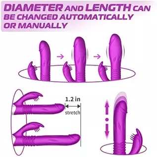 3 in 1 Thrusting G Spot Vibrator Clitoral Stimulator Massager, Waterproof Rabbit Dildo Vibrating with 7 Powerful Vibrations Rech 3 in 1 Thrusting G Spot Vibrator Clitoral Stimulator Massager, Waterproof Rabbit Dildo Vibrating with 7 Powerful Vibrations Rech