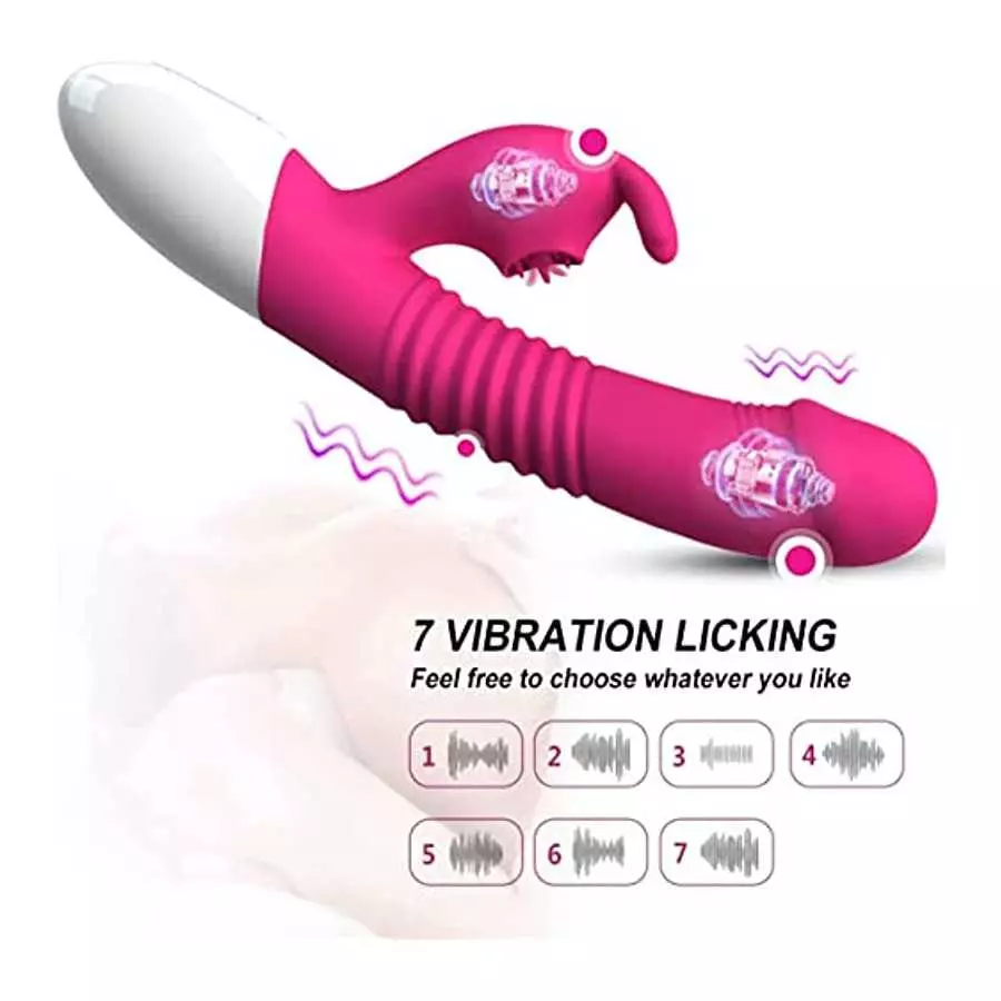 ISEYMI G Spot Rabbit Vibrator for Women Bunny Ears Clitoris G-spot Stimulation,Waterproof Dildo 7 Powerful Vibrations Rechargeab