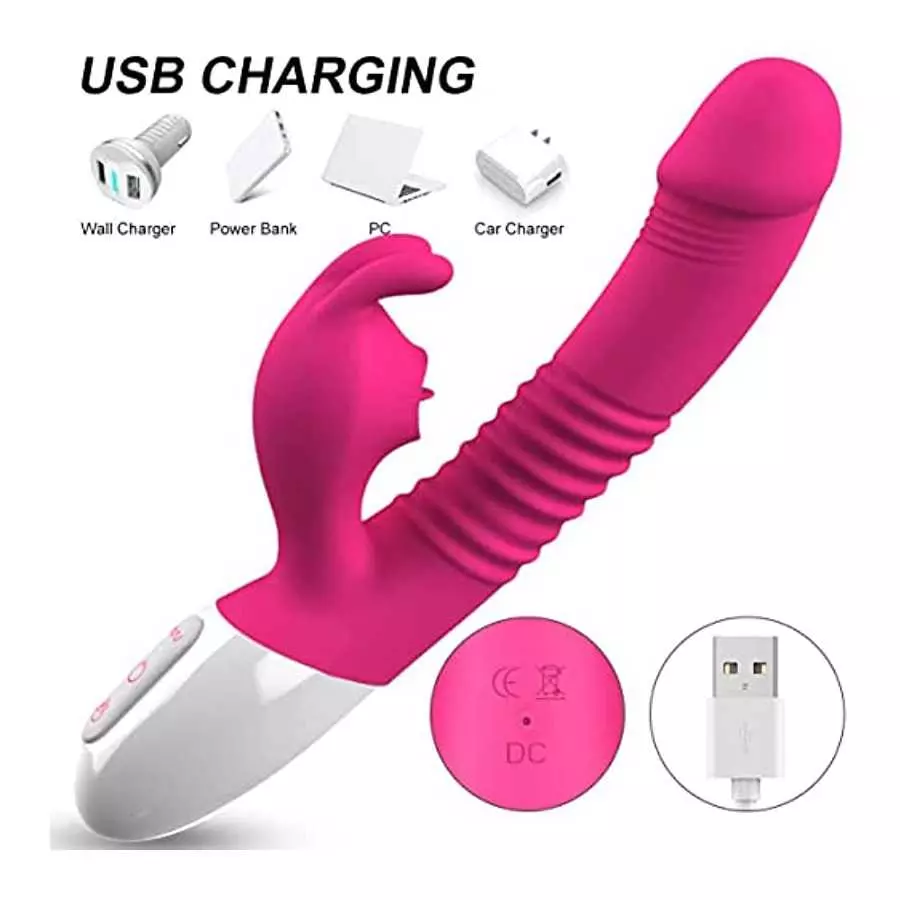 ISEYMI G Spot Rabbit Vibrator for Women Bunny Ears Clitoris G-spot Stimulation,Waterproof Dildo 7 Powerful Vibrations Rechargeab