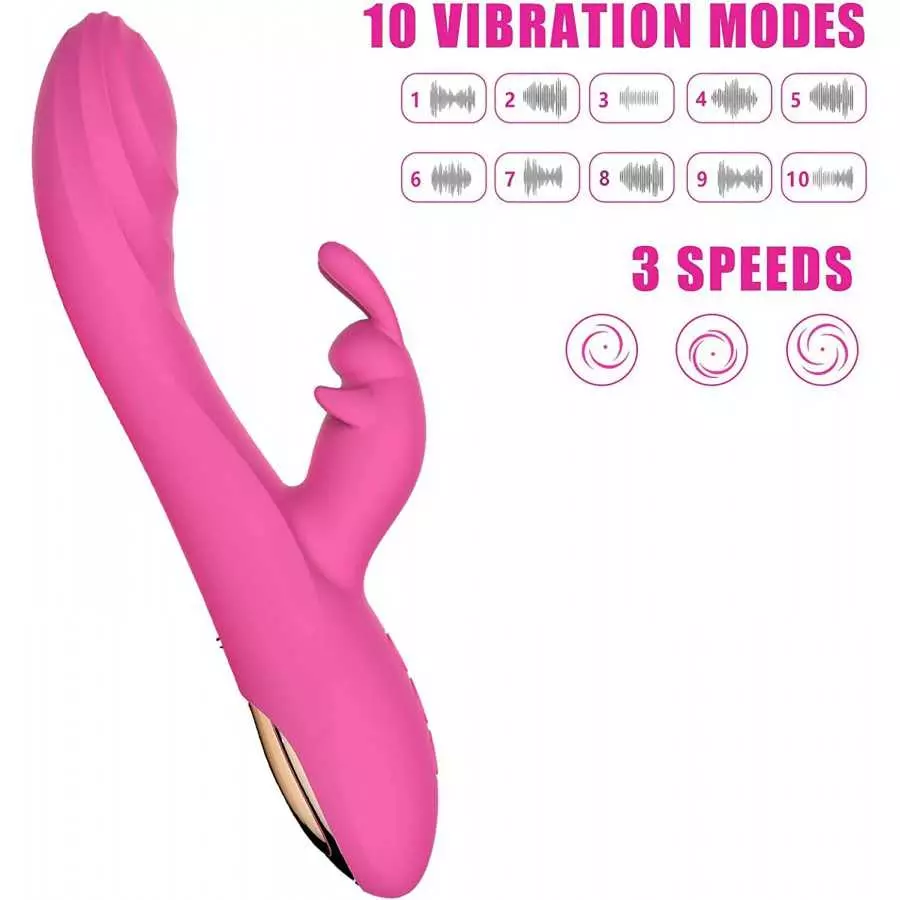 Xsinkom Rabbit Vibrator for Women Purple Thrusting Vibrator Rabbit with 10 Vibrating Modes Dildo Vibrator Massager Clitorals Sti