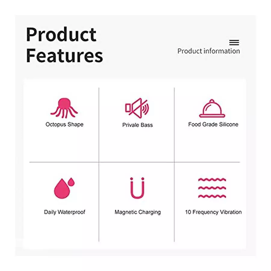 OOXOO Octopus Massager, Rose Sex Toys for Clitoris G-spot Stimulation, Waterproof Dildo Vibrator, with 10 Vibration Modes, Adult