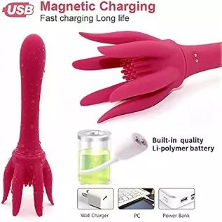 OOXOO Octopus Massager, Rose Sex Toys for Clitoris G-spot Stimulation, Waterproof Dildo Vibrator, with 10 Vibration Modes, Adult