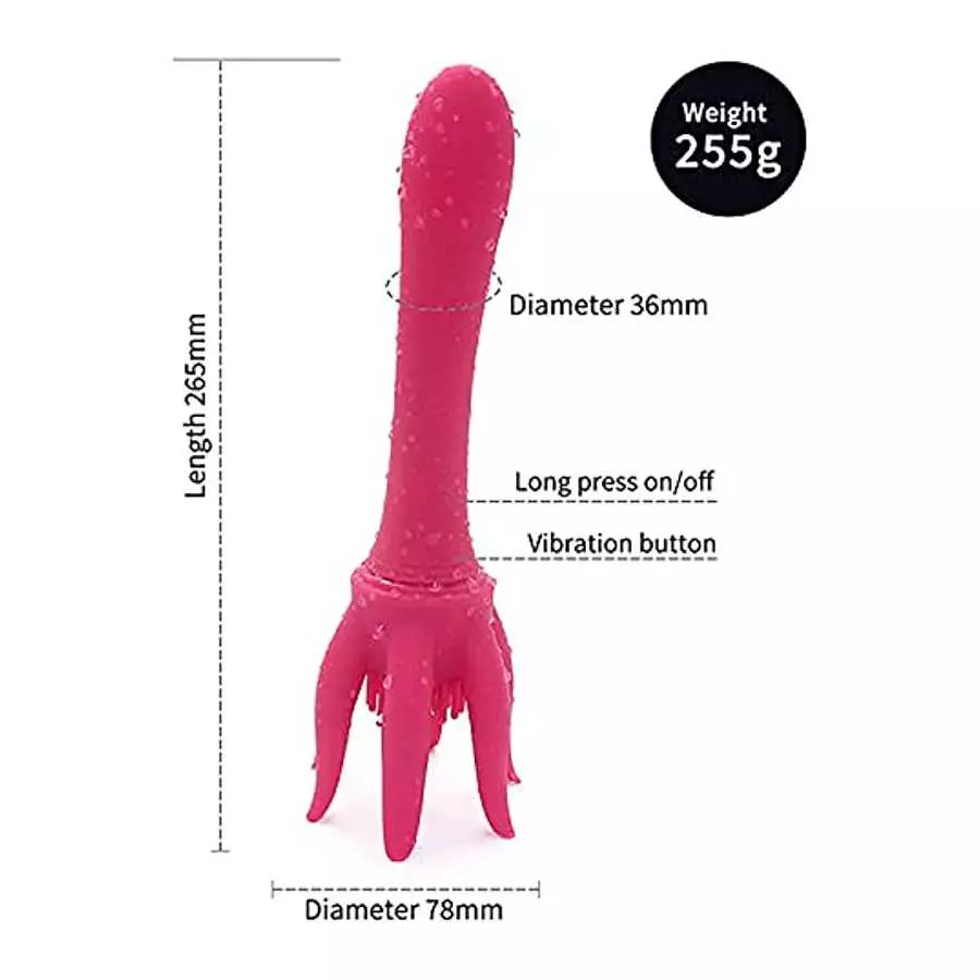 OOXOO Octopus Massager, Rose Sex Toys for Clitoris G-spot Stimulation, Waterproof Dildo Vibrator, with 10 Vibration Modes, Adult