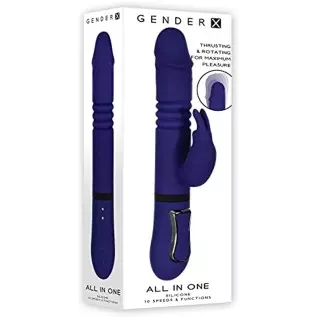 Evolved Novelties - Gender X - All in One Rechargeable Silicone Rabbit Vibrator - Purple